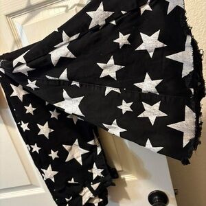 Starry Black and White Flare Bottoms